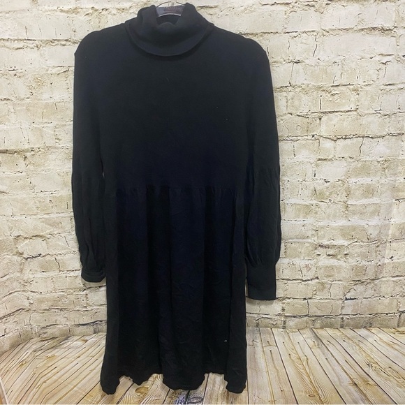 Donna Morgan Dresses & Skirts - Donna Morgan Black Angora Cashmere Wool Blend Turtleneck Stretch Sweater…